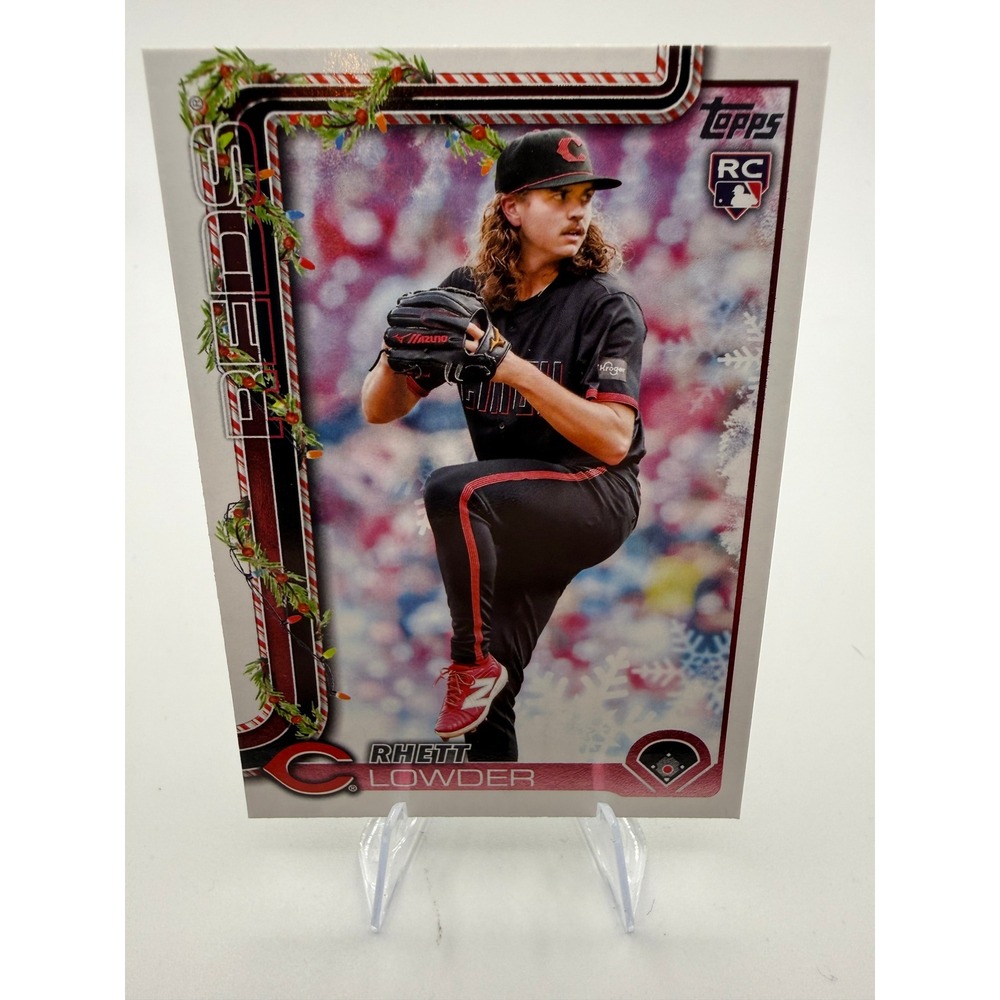 2025 Topps Holiday Rhett Lowder Rookie Card H104 Cincinnati Reds RC Pitcher